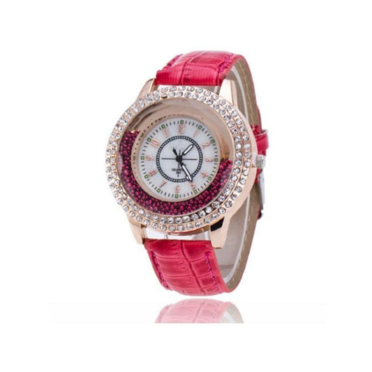 New Fashion Trendy Crystal Rhinestone Leather Strap Watch