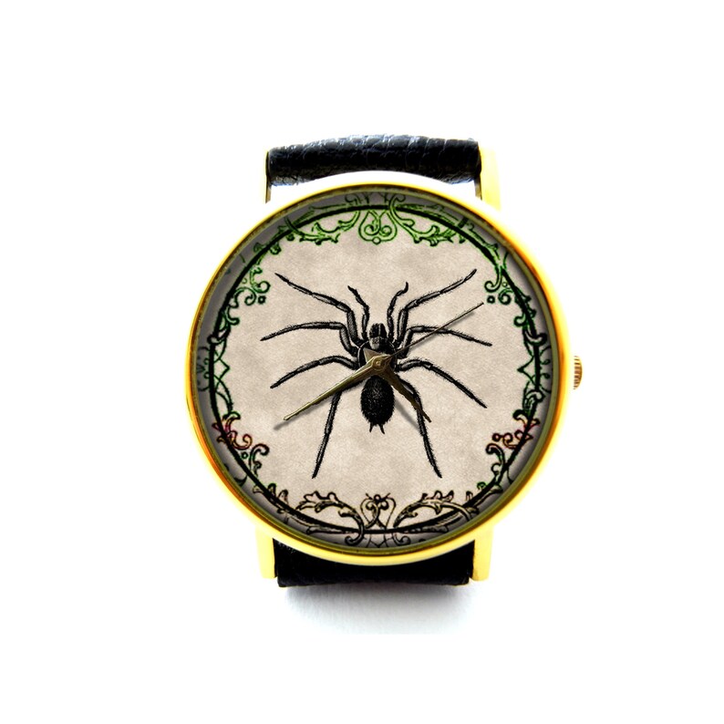 Vintage Gothic Spider Leather Watch, Spider Watch, Gift Ideas, Birthday Gift, Spider Jewelry