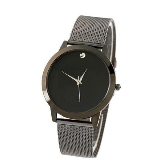 New Fashion Gun Color Mesh Band Wristwatch