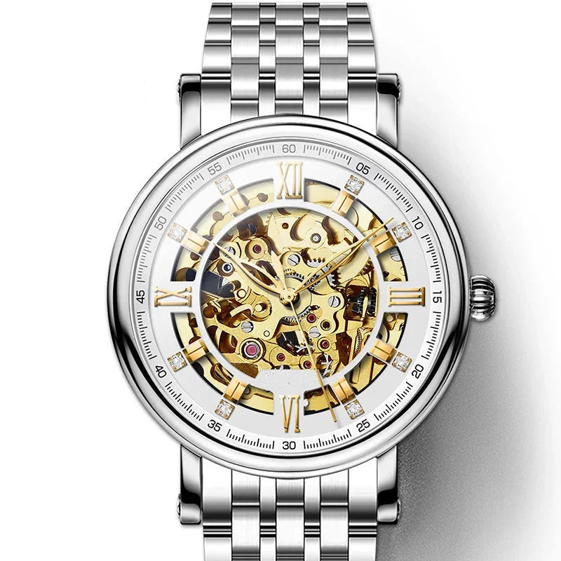 Men’s Switzerland Luxury Business Skeleton Seagull Multifunction Wristwatch