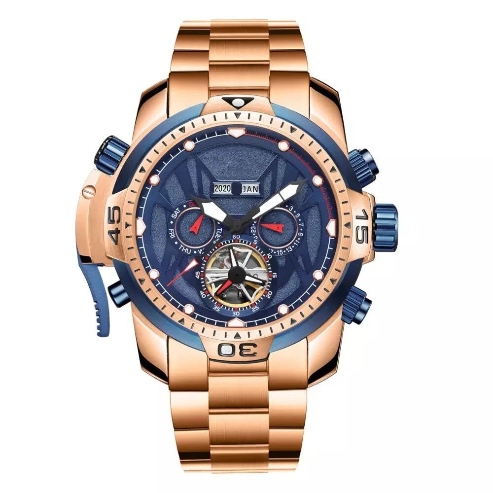 Men’s Waterproof Calendar Tourbillon Automatic Mechanical Watch