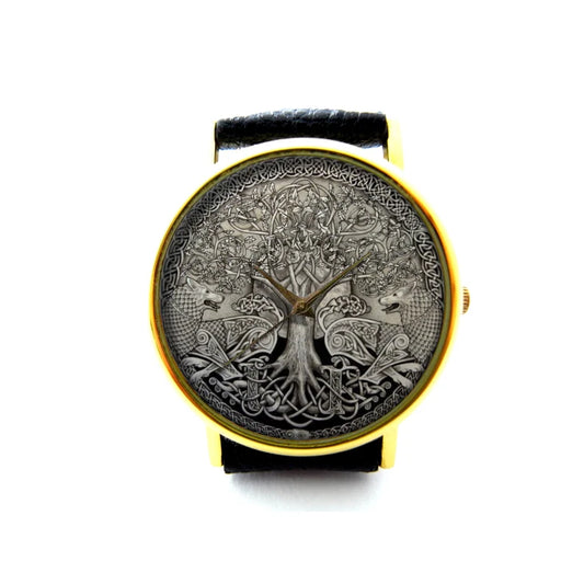 Norse Tree of Life Leather Watch, Magic Tree, Celtic Watch, Nordic Watch, Unisex Watch, Ladies Watch, Mens Watch, Tree Jewelry